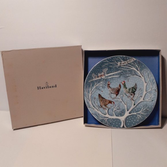 Haviland Limoges Twelve Days of Christmas Plate NOEL 1972 Three French Hens EUC - Picture 2 of 7